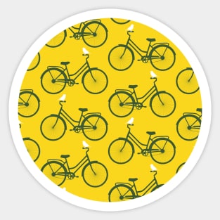 Bikes with birds on yellow Sticker